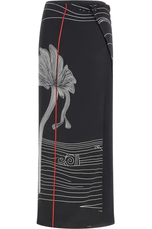 Salvatore Ferragamo Graphic-print silk skirt