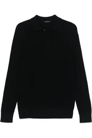 TAGLIATORE Ribbed-knit polo shirt