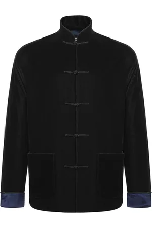 SHANGHAI TANG Velvet dragon-jacquard silk-lining jacket