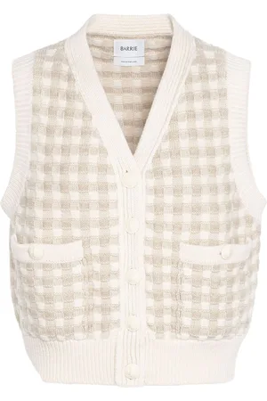 Barrie Gingham-pattern cashmere cardigan