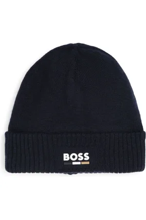 HUGO BOSS Logo-print knitted beanie