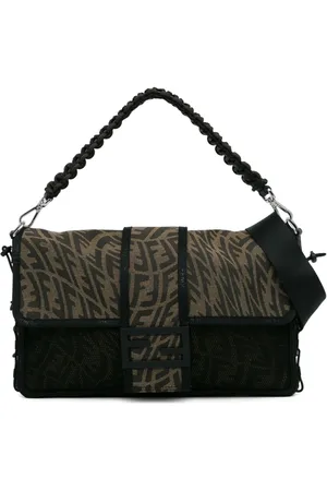 Fendi 2010-2023 Large Zucca Vertigo Mesh Baguette satchel