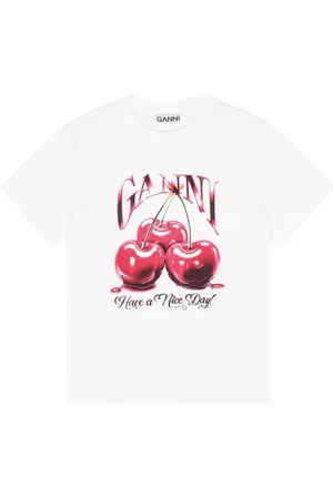 Ganni Logo-print graphic t-shirt