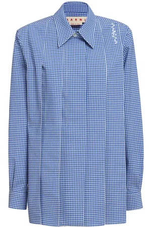 Marni Gingham-check pleated shirt