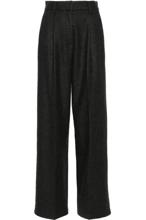 FORTE FORTE Pleat-detail straight-leg trousers