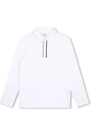 HUGO BOSS Piqué-weave long-sleeved polo shirt