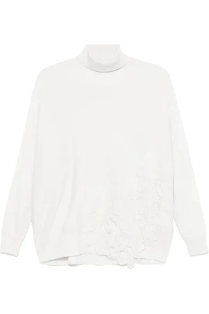 D.EXTERIOR Lace appliqué sweater
