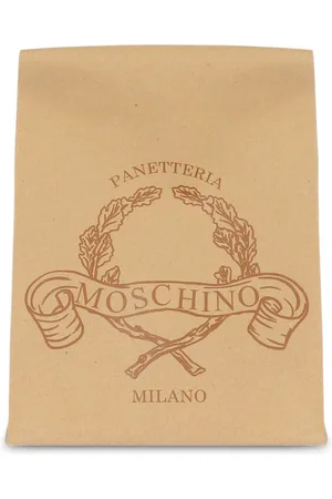 Moschino Logo-print paper clutch bag