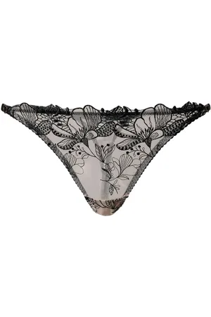 Twin-Set Embroidered tulle thong