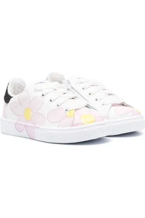 MONNALISA Floral-print leather sneakers