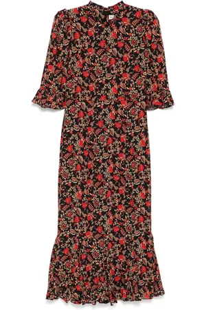 Rhode Felix baroque-print midi dress