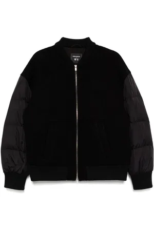 CROQUIS Ribbed-knitted hem bomber jacket
