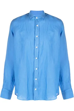 Hackett Logo-embroidered linen shirt