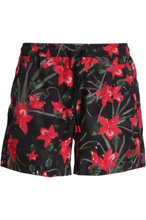 HUGO BOSS Floral-print swim shorts