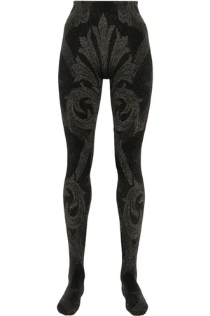 Wolford X ETRO metallic-threading jacquard tights