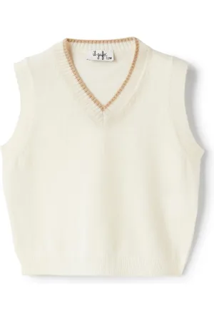 Il gufo V-neck knitted wool vest