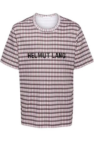 Helmut Lang Logo-print checked T-shirt