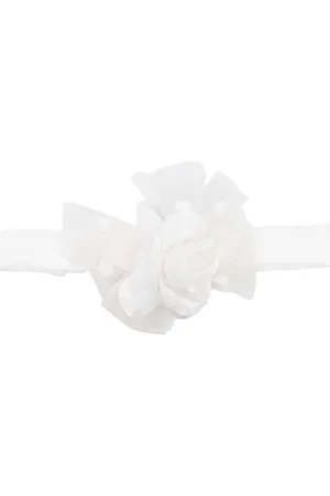 MONNALISA Flower-detailing cotton-blend headband