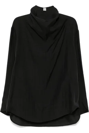 Totême Funnel-neck organza blouse