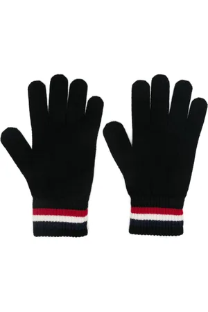 Moncler Tricolour-stripe wool gloves