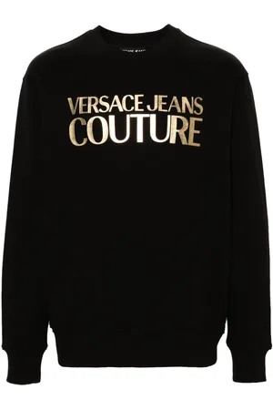 VERSACE Raised-logo cotton sweatshirt