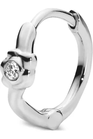 Maria Black 14kt white gold Flora diamond huggie earring