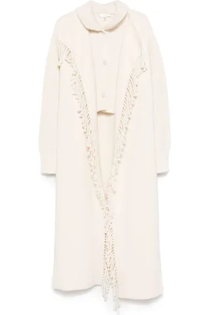 Frame Ribbed-detail fringe coat