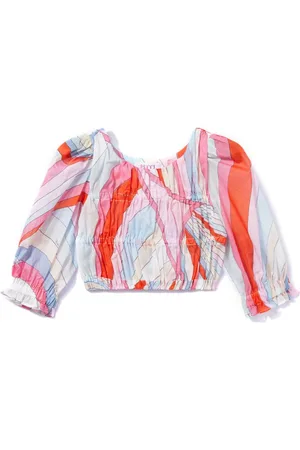 PUCCI Junior Iride-print cotton blouse