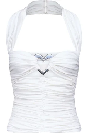 AREA Heart ruched halter top