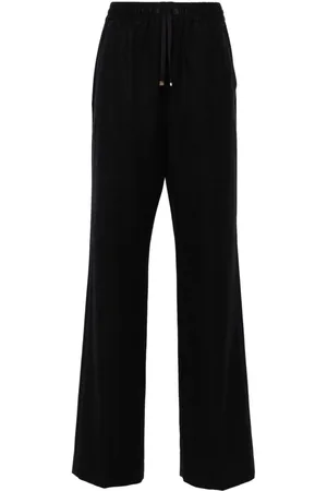 Moncler Logo-appliqué felted straight trousers