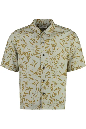 Saint Laurent Palm tree-print camp-collar shirt