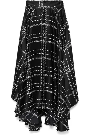 Kiton Tartan midi skirt
