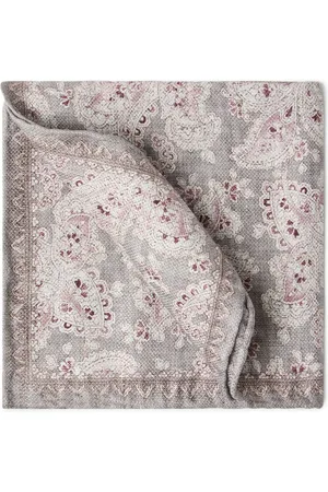 Brunello Cucinelli Double-face graphic-print pocket square