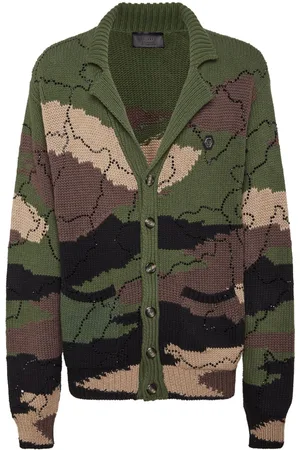 Philipp Plein V-neck intarsia-knitted cardigan