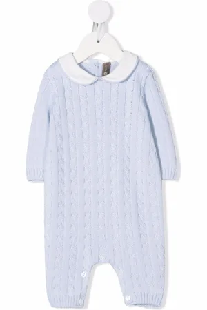 LITTLE BEAR Cable-knit virgin-wool romper