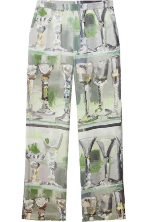 Msgm Graphic-print straight trousers