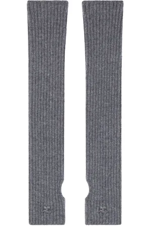 Courrèges Ribbed wool mittens