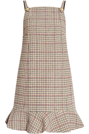 Ganni Sleeveless checked minidress