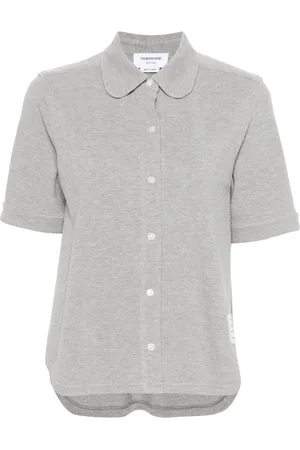 Thom Browne Logo-patch piqué shirt