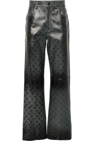 Marine Serre Crescent Moon-airbrushed trousers