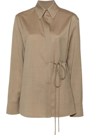 Jil Sander Ripstop wool tied shirt