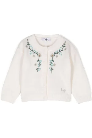 Il gufo Floral-embroidered cardigan