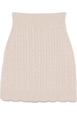 Patou Cable-knit merino wool mini skirt