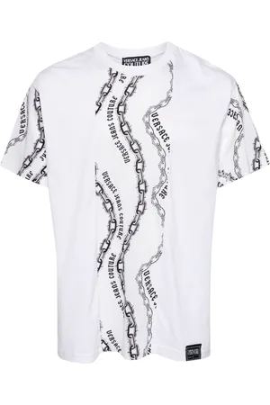 VERSACE Logo-print panelled T-shirt