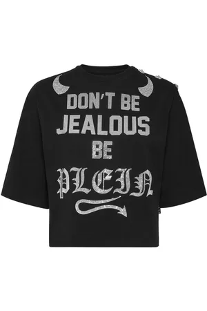 Philipp Plein Crystal-embellished cropped T-shirt
