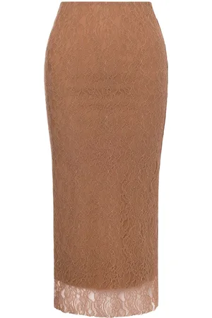 Serafini Layered lace midi skirt