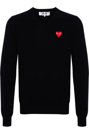 Comme des Garçons Heart-patch wool jumper