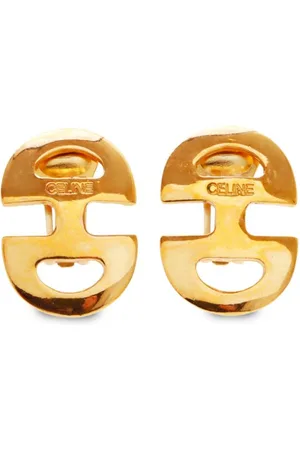 Céline Logo-engraved clip-on earrings