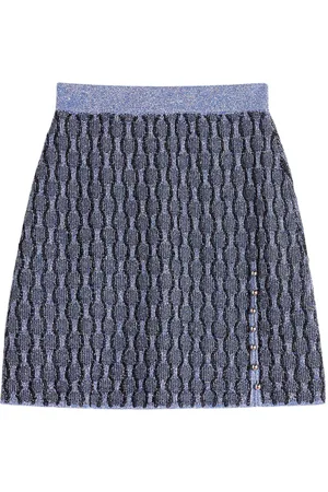 Lanvin Patterned intarsia-knit mini skirt