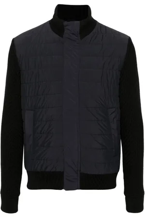 HERNO Knitted-panels padded bomber jacket